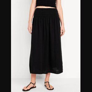 High-Waisted Linen Maxi Skirt